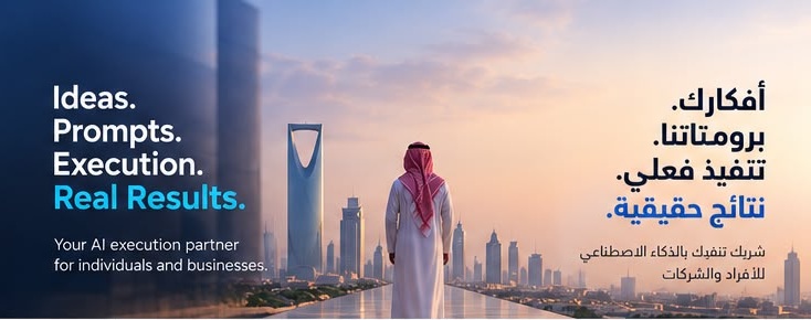 هوية Prompters مع أفق مدينة الرياض